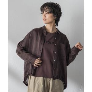 ブラウス シャツ ラスターラミーカルゼバックドロストヘムシャツ レディース