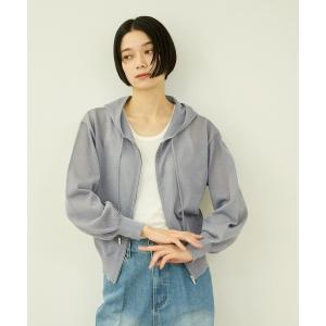 パーカー ラメシアーニットパーカー レディース