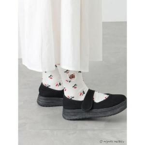 靴下 「miyuki matsuo×Samansa Mos2」花柄ソックス レディース