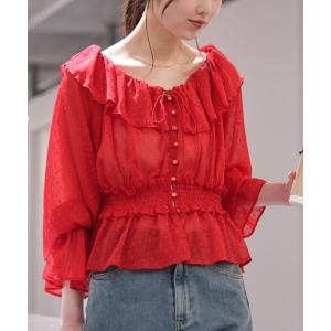 ブラウス シャツ 2wayオフショルフリルブラウス レディース