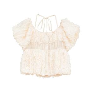 tシャツ CLANE/クラネ/W FACE TOPSTITCHED FRILL TOPS レディース