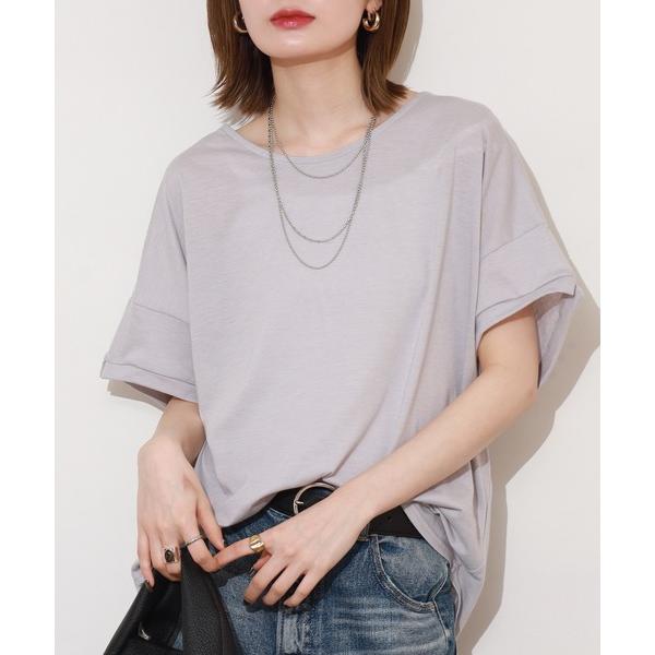 tシャツ フレンチ袖クルーネック 半袖 レディース