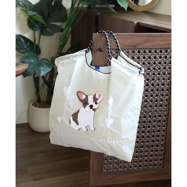トートバッグ RUCCHE　ドッグ刺繍ナイロンパラコードトートバッグ レディース