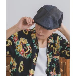帽子 ベレー帽 DENIM PATCH HUNTING/デニム パッチワーク ハンチング メンズ レディース