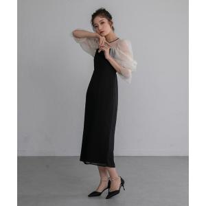 「birei」 半袖ワンピース L ホワイト×ブラック レディース