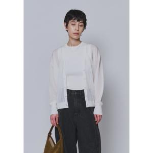 ニット セーター コットンナイロンシアーカーディガン レディース