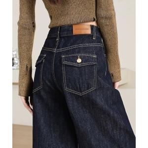 ワイドパンツ ジーンズ デニム デニムパンツ ハイウエストワイドデニムパンツ レディース