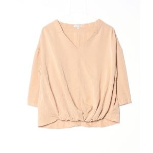 「GLOBAL WORK」 7分袖ブラウス M ベージュ レディース