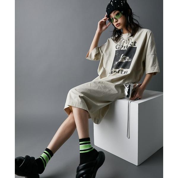 「GEVS.」 Tシャツワンピース 4L イエロー レディース