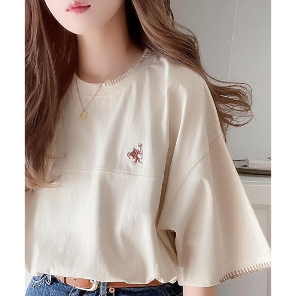 「Java」 半袖Tシャツ LARGE アイボリー レディース