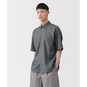 シャツ 「MUJI Labo」紳士　和紙混ドビー織り　半袖シャツ メンズ レディース