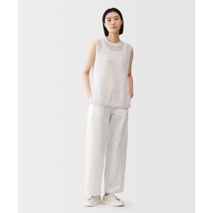 MUJI Labo 婦人　和紙混パンツ 婦人２４（６１ｃｍ）・生成 MUJI Labo ワイドパンツ ジーンズ デニム デニムパンツ 「MUJI Labo