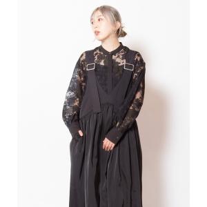 ワンピース ギャザーサロペットワンピース