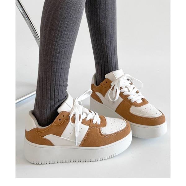 スニーカー 「PICK UP」軽量厚底 ベーシック コートスニーカー 1483 レディース