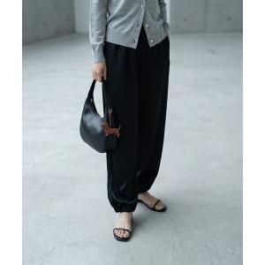 スラックス パンツ 「BLK001」サテンイージーパンツ レディース