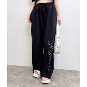 パンツ ラインストーンロゴスウェットパンツ レディース