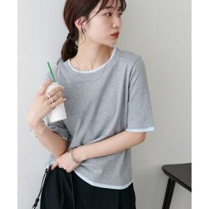 tシャツ 半袖 レイヤード風半袖プルオーバー レディース