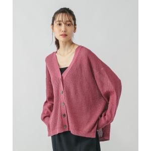 「GLOBAL WORK」 ニットカーディガン MEDIUM ピンク レディース