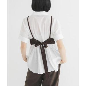 ブラウス シャツ 半袖 ウエストタックドルマンブラウス レディース