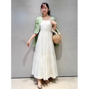 ワンピース 「洗える」「接触冷感」シアーティアードワンピース