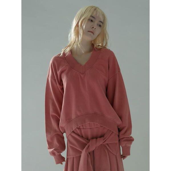 トレーナー スウェット V-NECK BLEACH SWEAT PULLOVER レディース
