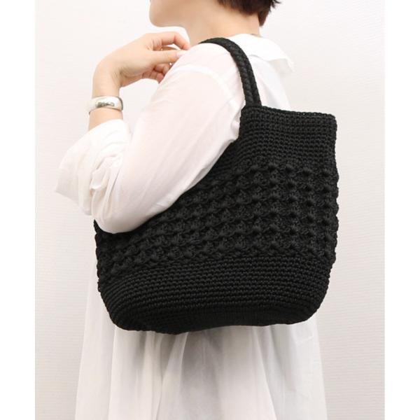 かごバッグ カゴバッグ カシュカシュ cachecache / 柄編みベーシックトート カゴバッグ