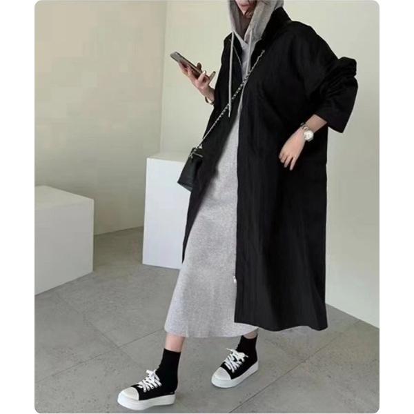 ブルゾン ジャンバー 「韓国トレンド」 ナイロンロングライトコート レディース