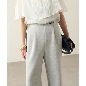 パンツ 刺繍ポンチイージーパンツ レディース