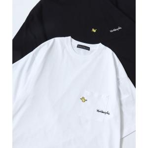 tシャツ MARK GONZALES ARTWORK COLLECTION/マークゴンザレス 別注 オーバーサイズ ポケット ロゴ ワンポイント刺繍 半袖Tシャツ/レディース メンズ