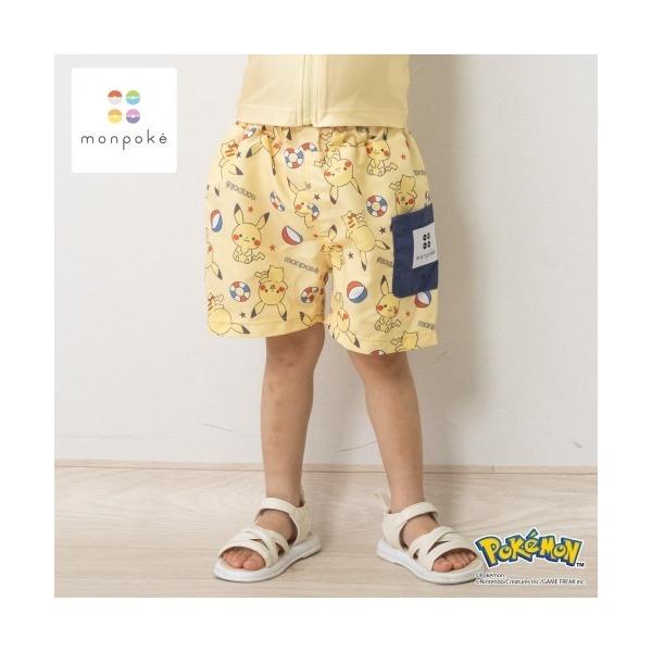 水着 monpoke モンポケ 総柄 サーフショーツ キッズ 子供