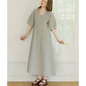 ワンピース 半袖 2way cocoon sleeve check onepiece/2wayコクーンチェックワンピース