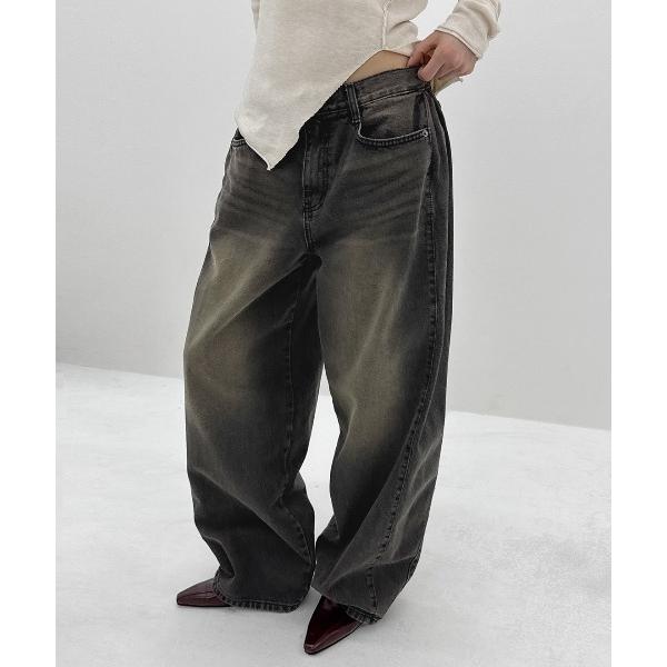 ジーンズ デニム デニムパンツ 「MADE」 マグフォールディングワイドデニムパンツ レディース メ...