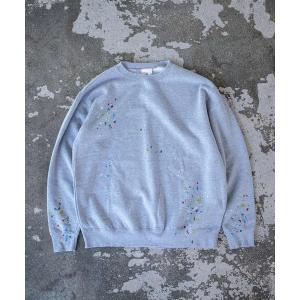 トレーナー スウェット 裏起毛 「MOOJI MOOJI」 CLASSIC CREW SPLATTER PAINT / クラシッククルースプラッターペイント メンズ