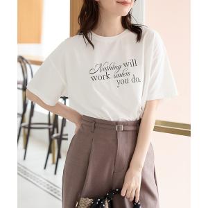 tシャツ 半袖 「ハニさら・接触冷感・ＵＶカット」ロゴプリントＴシャツ レディース