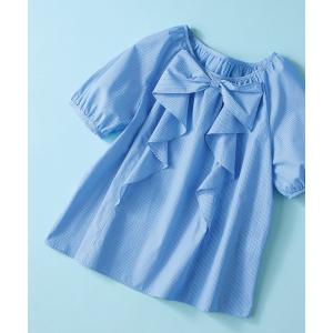 ブラウス シャツ エスティコットン_リボンディテールブラウス レディース