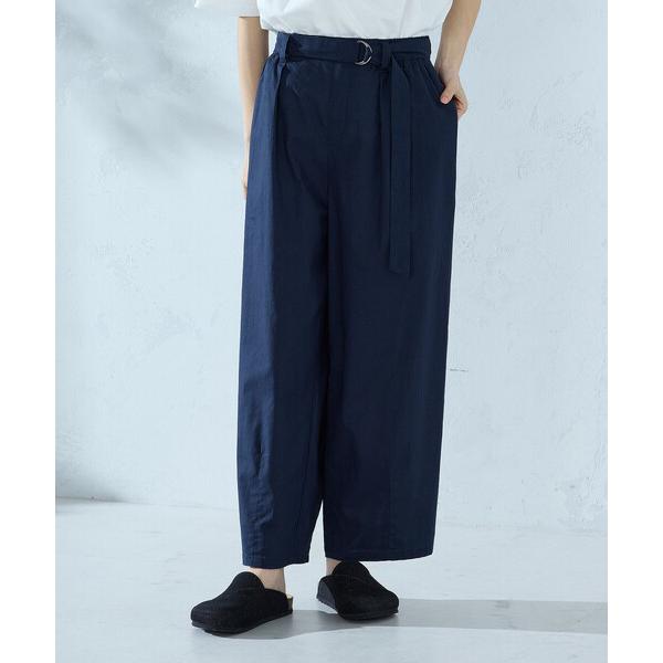 ワイドパンツ パンツ コットンリネンベルト付きパンツ/セットアップ対応 レディース
