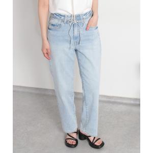 ジーンズ デニム デニムパンツ 「接触冷感 / UVカット」ICE クロップドストレッチデニムパンツ レディース