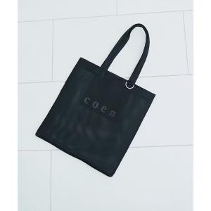 トートバッグ coen（コーエン）ロゴメッシュシアートート（Lサイズ） レディース