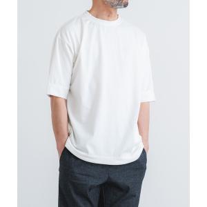tシャツ 40/2CM天竺脇ポケット5分袖クルーネック メンズ