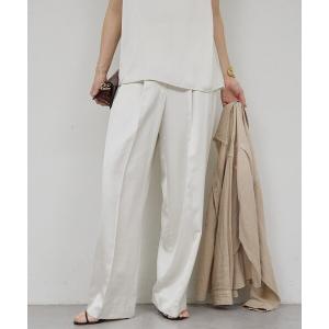 パンツ サテンスラックス レディース