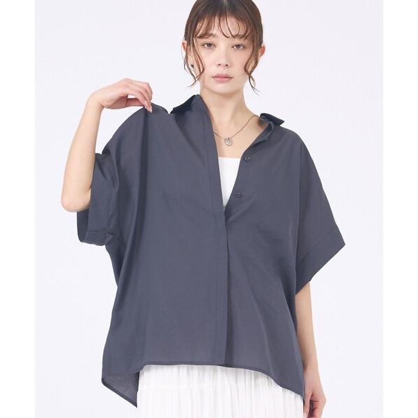 ブラウス シャツ 「着痩せシルエット」フレンチスリーブシャツ レディース
