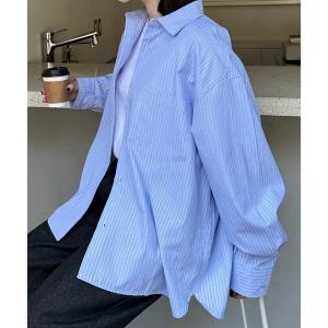 「flaner」 長袖シャツ MEDIUM サックスブルー レディース