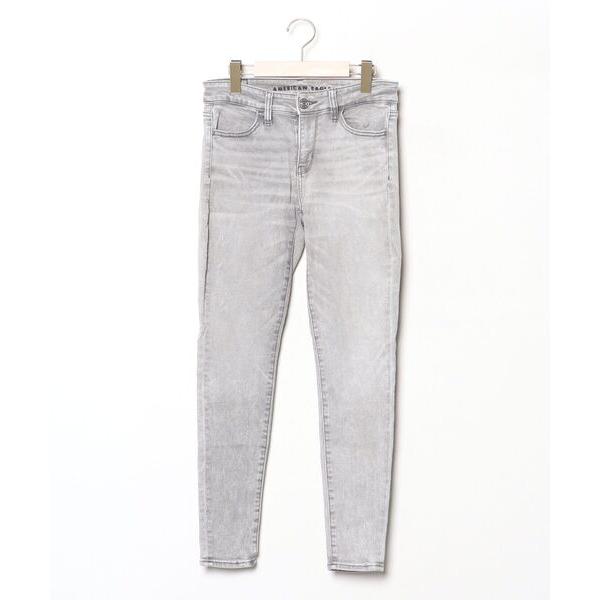 「American Eagle」 スキニーデニムパンツ 4 グレー レディース
