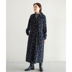 「Blanc Bleu Minuit」 長袖ワンピース FREE ネイビー レディース