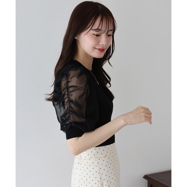 「BLUEEAST」 半袖ニット MEDIUM ブラック レディース