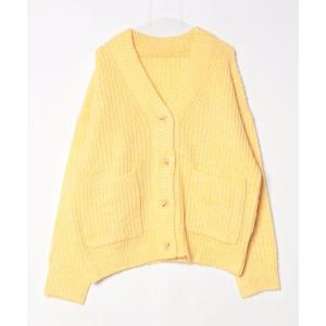 「titivate」 ニットカーディガン M イエロー レディース