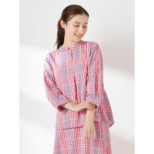 ブラウス シャツ チェックプルオーバーブラウス レディース
