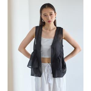 ベスト ジレ シアーZIPペプラムベスト　663992 レディース｜ZOZOTOWN Yahoo!店