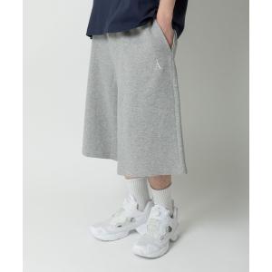 スウェットパンツ ジャージ 「UNISEX」ALAND／Aロゴ刺繍ウラケハーフスウェットパンツ レディース