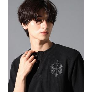 ヘンリーネック tシャツ LAND MUSEUM／ゴシックロゴヘンリーT メンズ